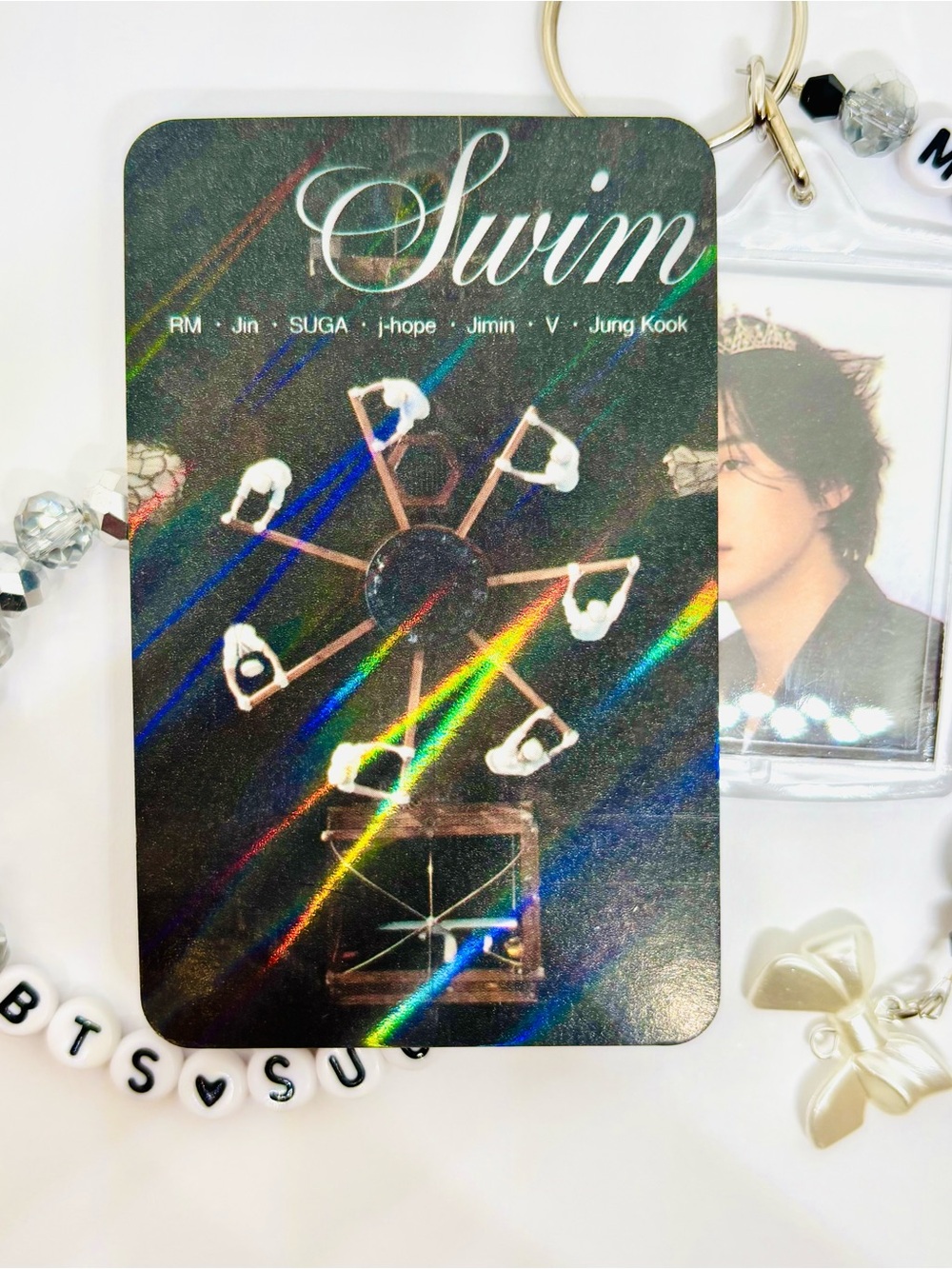 (3pcs) BTS SUGA MIN YOONGI PHOTO KEYCHAIN BRACELET PHOTO CARD BUNDLE - Picture 6 of 8